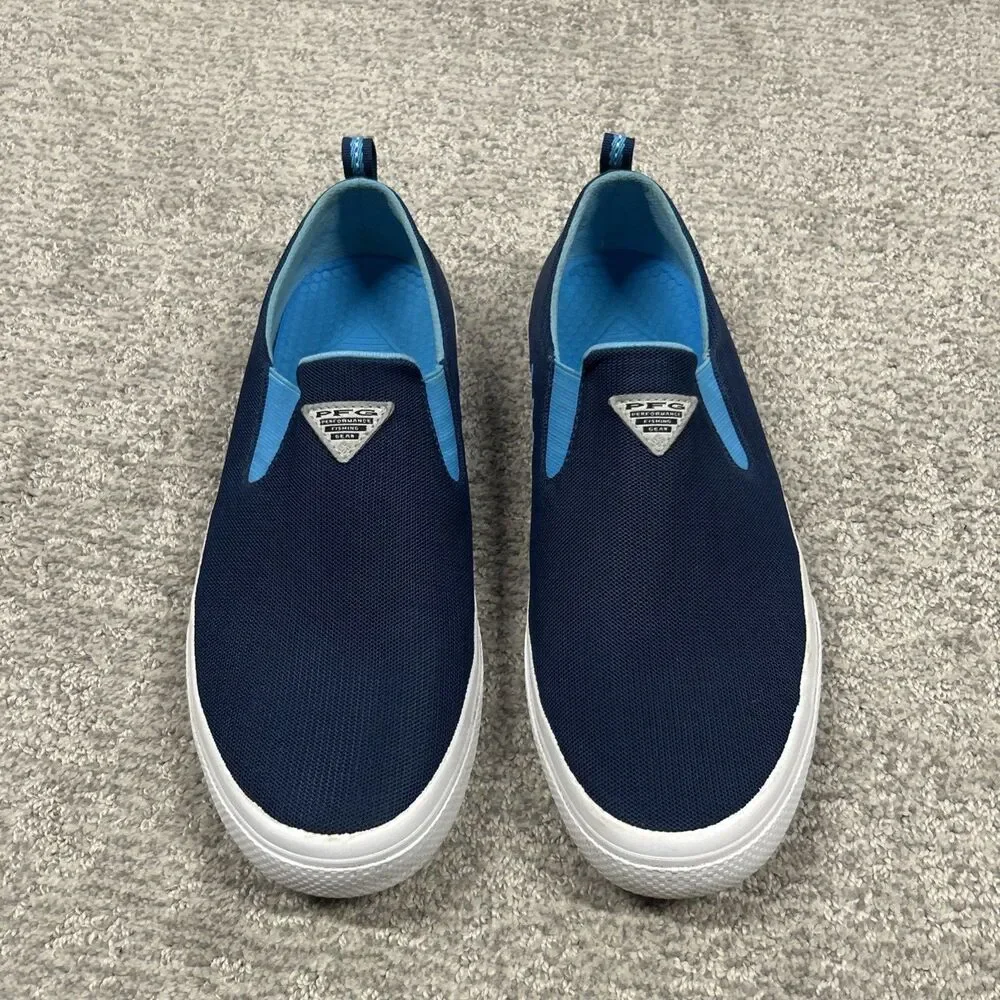 Columbia PFG Dorado Shoes Mens 10 Slip On Boat Deck Blue Casual Mesh Stretch